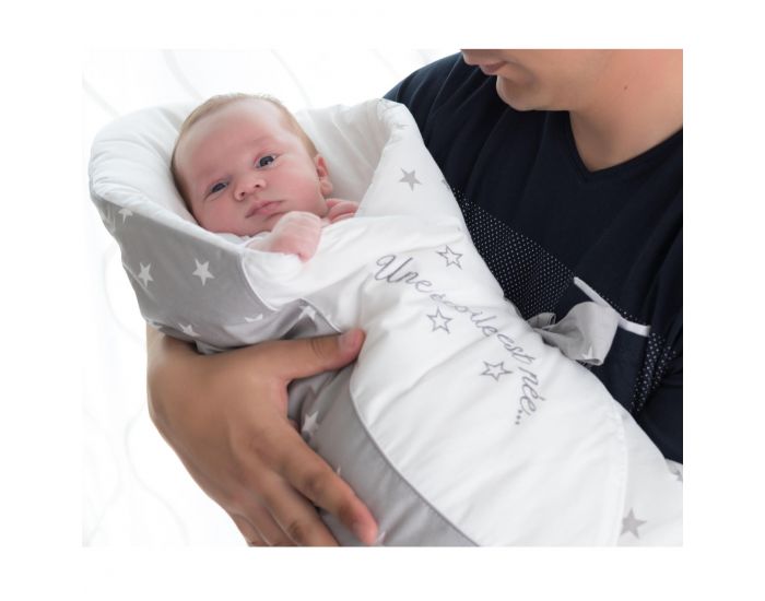 Nid Réversible universelle Gigoteuse demmaillotage bébé couverture dhiver en polyester Minky et coton pour Garçon et Fille pour poussette BLEU