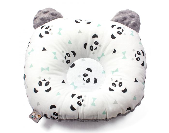 SEVIRA KIDS Coussin de maintien anti t�te plate - oreiller morphologique b�b� - Panda Vert Vert (3)