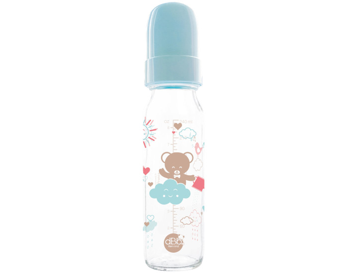 DBB REMOND Biberon Ourson Rgul'Air - 240 ml - Ttine Silicone Bleu azur (1)