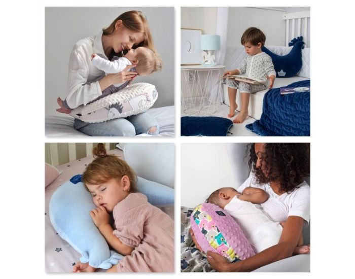 SEVIRA KIDS Coussin d'allaitement - coussin enfant en minky extra doux - Maman Poule - Boho Arrows (11)