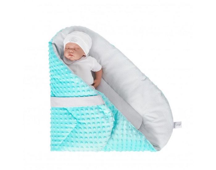 SEVIRA KIDS Gigoteuse d'emmaillotage Multi usage - Nid d'ange Naissance - Minky (2)