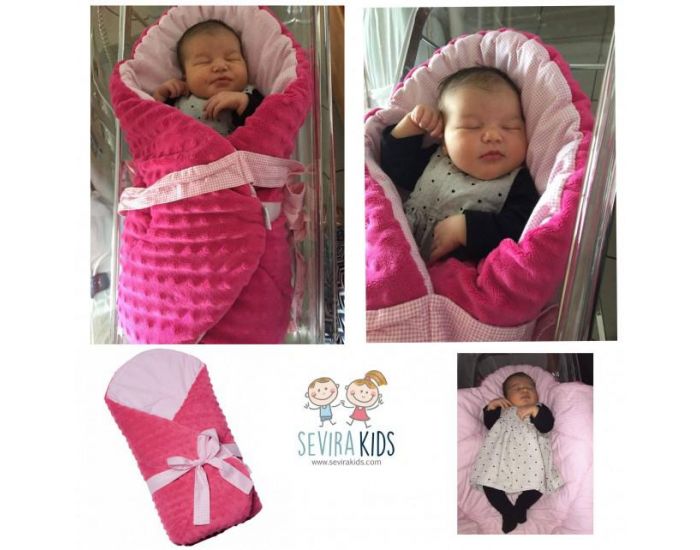 SEVIRA KIDS Gigoteuse d'emmaillotage Multi usage - Nid d'ange Naissance - Minky (18)