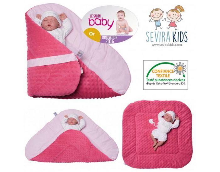 SEVIRA KIDS Gigoteuse d'emmaillotage Multi usage - Nid d'ange Naissance - Minky (19)