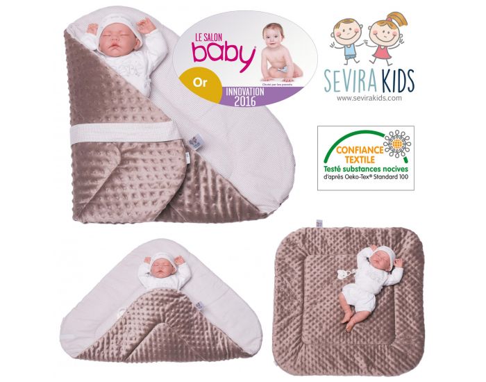 SEVIRA KIDS Gigoteuse d'emmaillotage Multi usage - Nid d'ange Naissance - Minky (24)