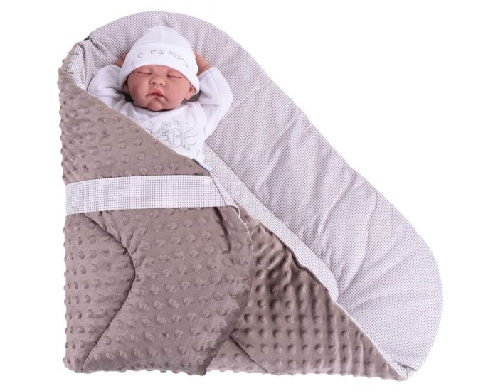 SEVIRA KIDS Gigoteuse d'emmaillotage Multi usage - Nid d'ange Naissance - Minky (25)