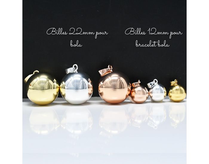 IRR�VERSIBLE Bille Lisse Pour Bracelet Bola de Grossesse - 12 mm (1)