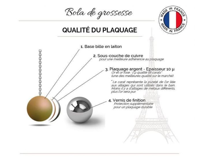 IRR�VERSIBLE Bille Lisse Pour Bracelet Bola de Grossesse - 12 mm (8)