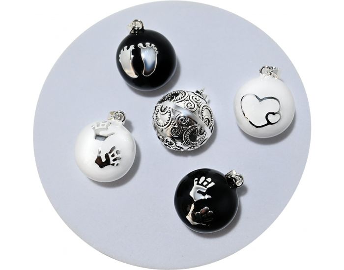 IRR�VERSIBLE Billes pour Bola de Grossesse � Motifs - DIY - 22 mm Azt�que / Bille plaqu�e argent (1)