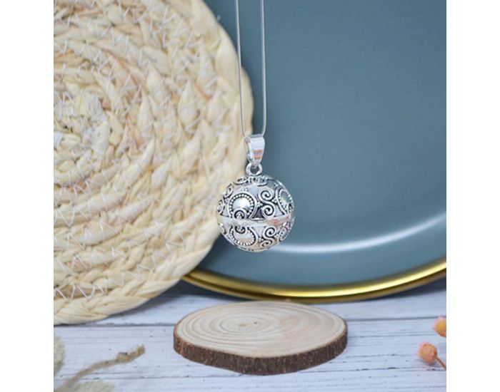 IRR�VERSIBLE Billes pour Bola de Grossesse � Motifs - DIY - 22 mm Azt�que / Bille plaqu�e argent (2)