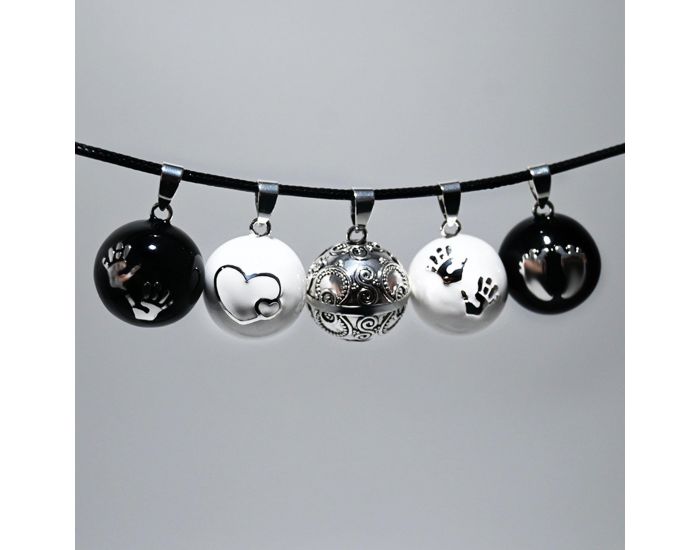 IRR�VERSIBLE Billes pour Bola de Grossesse � Motifs - DIY - 22 mm Azt�que / Bille plaqu�e argent (1)