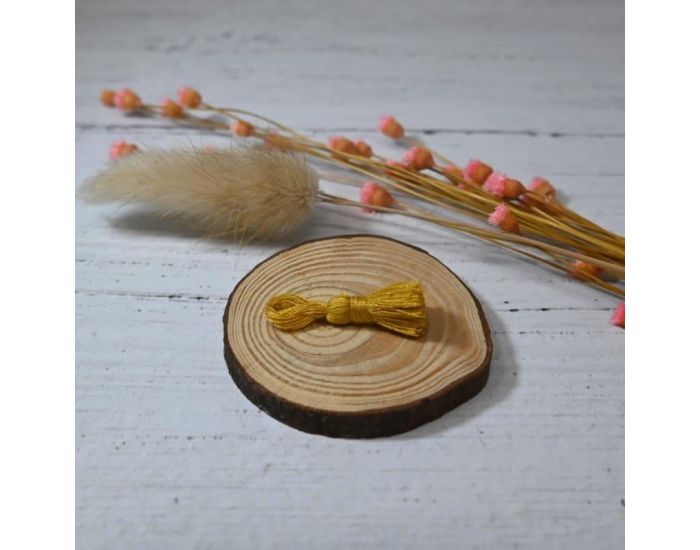 IRR�VERSIBLE Exclu Web - Bracelet Adulte - Ambre Cognac, Pompon Moutarde et Plume Argent (6)