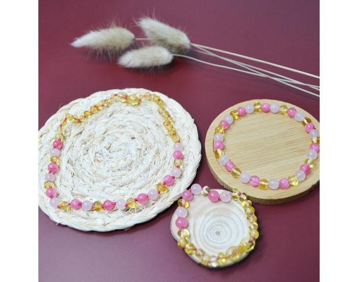 IRR�VERSIBLE Box Bracelet et Collier B�b� / Bracelet Adulte - Ambre et Pierres Naturelles (1)