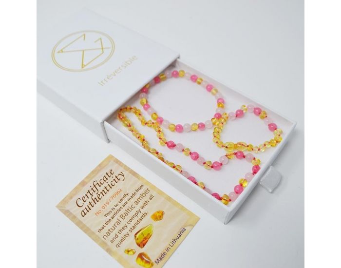 IRR�VERSIBLE Box Bracelet et Collier B�b� / Bracelet Adulte - Ambre et Pierres Naturelles (2)