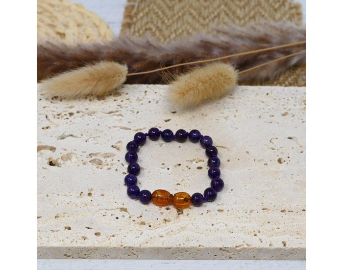IRR�VERSIBLE Bracelet B�b� - Pierres Naturelles - Am�thyste Violet (1)