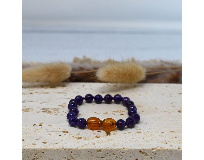 IRR�VERSIBLE Bracelet B�b� - Pierres Naturelles - Am�thyste Violet (2)