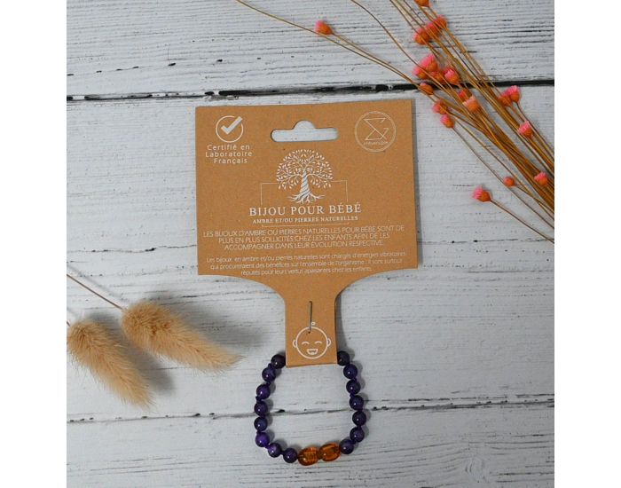 IRR�VERSIBLE Bracelet B�b� - Pierres Naturelles - Am�thyste Violet (3)