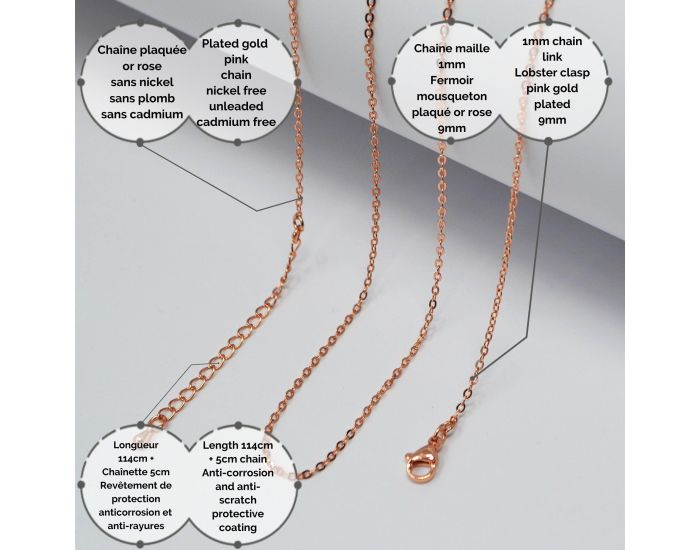 IRR�VERSIBLE Cha�ne - Maille 2 mm - Plaqu�e Or Rose (5)