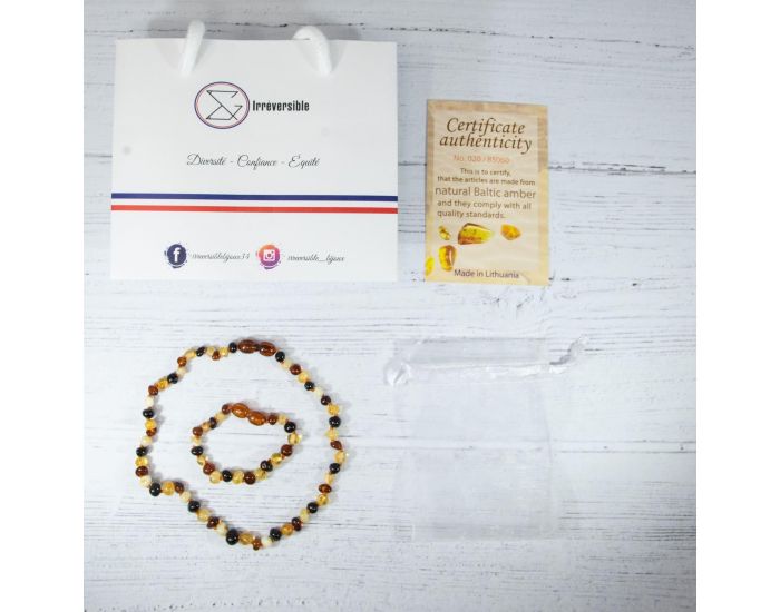 IRR�VERSIBLE Box Bracelet Adulte et Collier B�b� - Ambre (2)