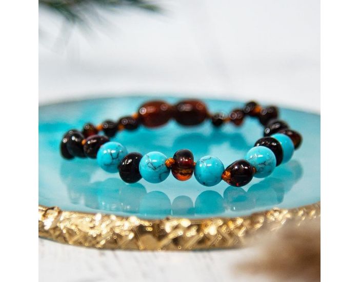 IRR�VERSIBLE Bracelet B�b� - Ambre / Turquoise Bleue (1)