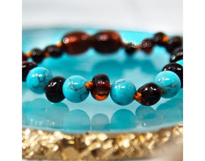 IRR�VERSIBLE Bracelet B�b� - Ambre / Turquoise Bleue (3)