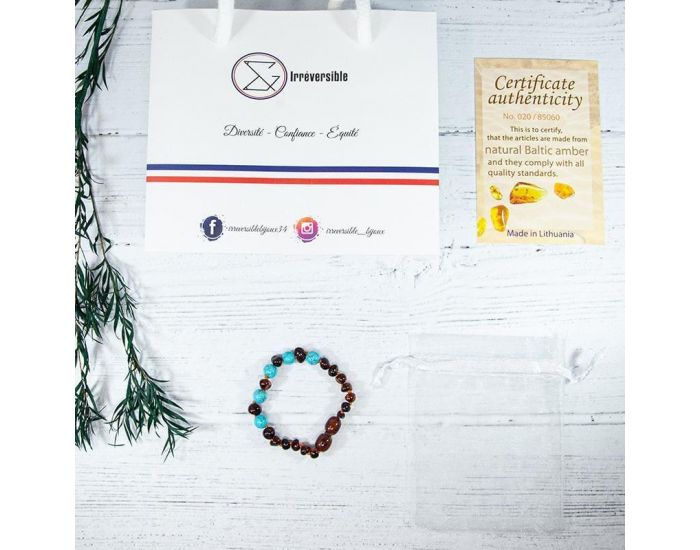 IRR�VERSIBLE Bracelet B�b� - Ambre / Turquoise Bleue (4)