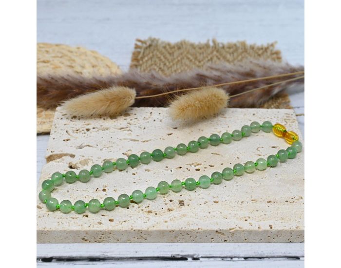 IRR�VERSIBLE Collier B�b� - Pierres Naturelles - Aventurine (1)