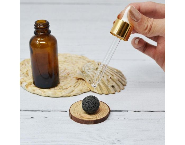 IRR�VERSIBLE Bille de Lave Noire pour Collier Cage Aromath�rapie (1)