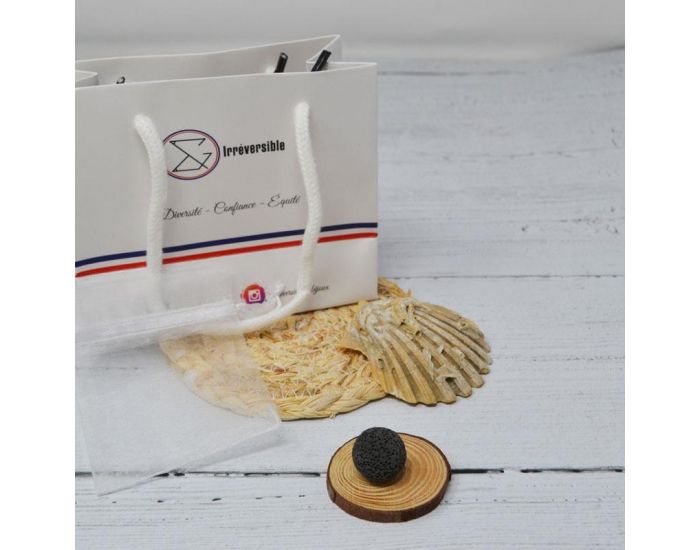 IRR�VERSIBLE Bille de Lave Noire pour Collier Cage Aromath�rapie (3)