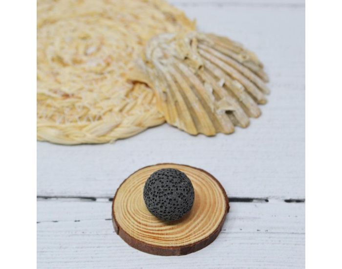 IRR�VERSIBLE Bille de Lave Noire pour Collier Cage Aromath�rapie (4)