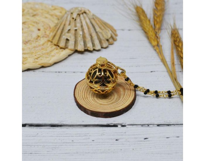 IRR�VERSIBLE Bille de Lave Noire pour Collier Cage Aromath�rapie (6)