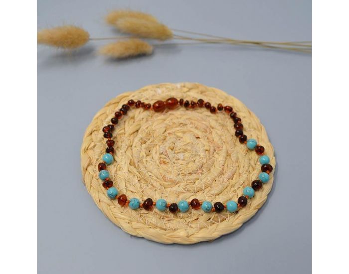 IRR�VERSIBLE Collier B�b� - Pierres Naturelles - Oeil De Tigre Rose (1)