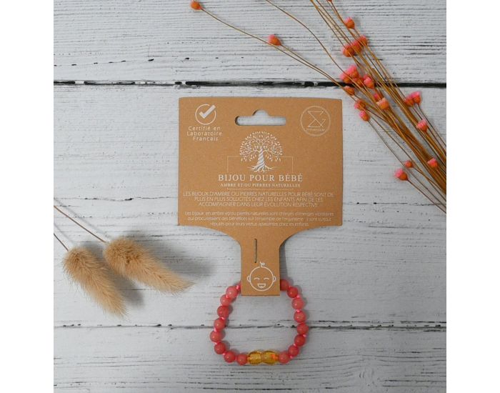 IRR�VERSIBLE Bracelet B�b� - Pierres Naturelles - Quartz Rose (3)