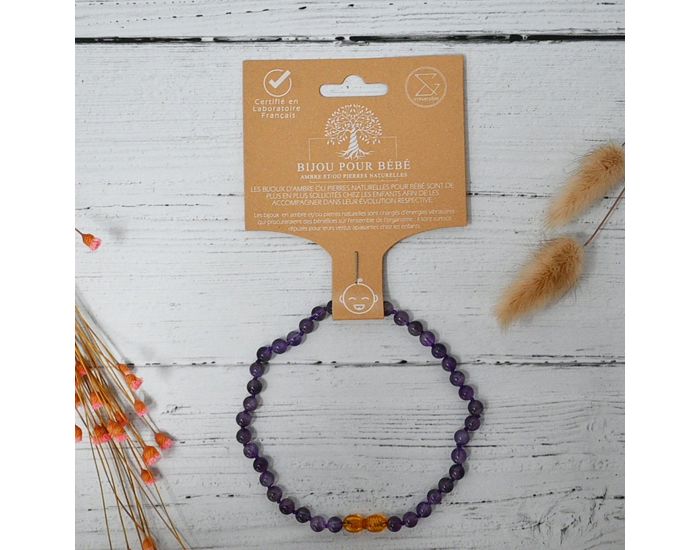 IRR�VERSIBLE Collier B�b� - Pierres Naturelles - Am�thyste (3)