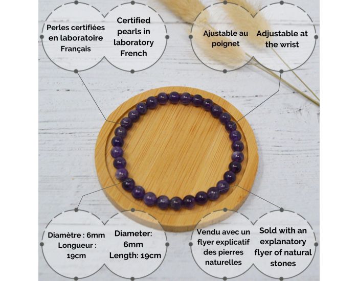 IRRVERSIBLE Bracelet Papa / Maman - Pierres Naturelles - Amthyste (2)