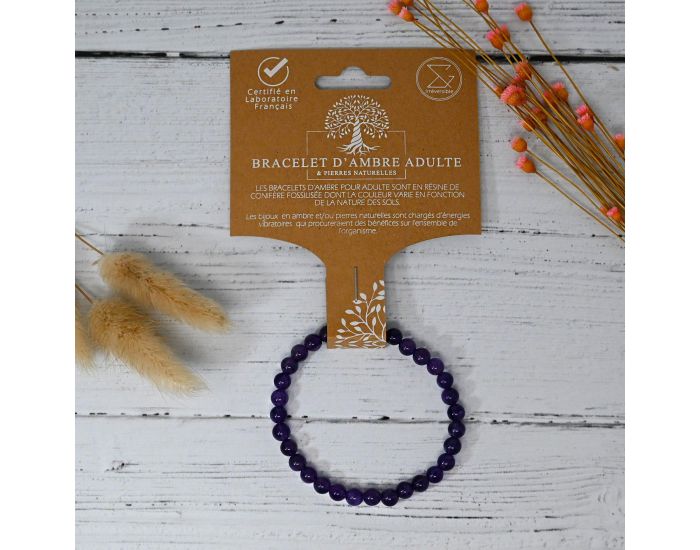 IRRVERSIBLE Bracelet Papa / Maman - Pierres Naturelles - Amthyste (3)