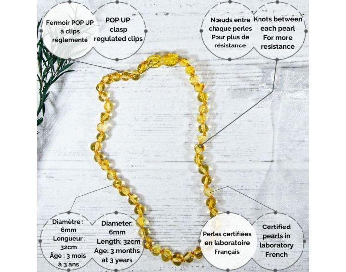 IRR�VERSIBLE Collier B�b� - Ambre (2)