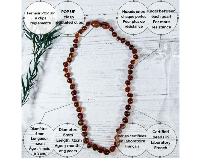 IRR�VERSIBLE Collier B�b� - Ambre (4)