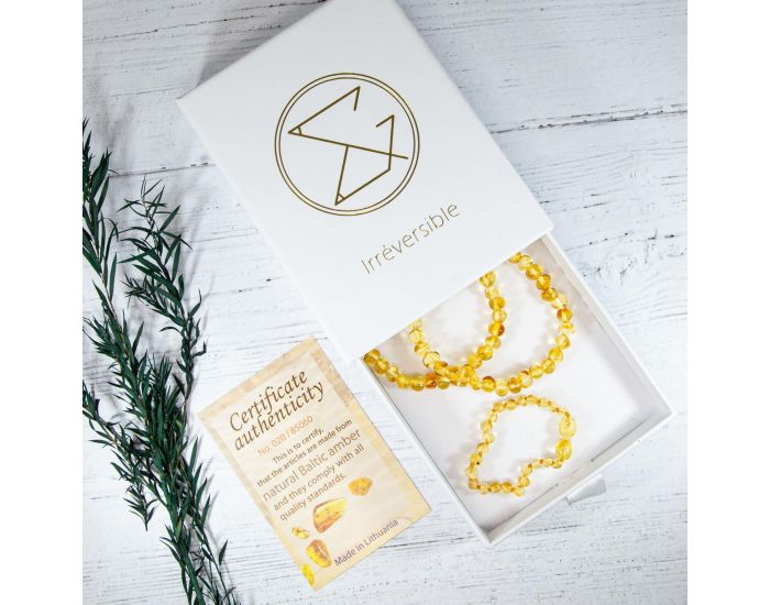 IRR�VERSIBLE Box Bracelet B�b� et 2 Bracelets Adulte - Ambre (2)