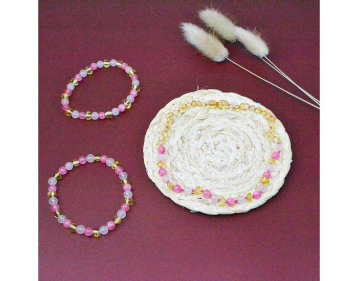 IRR�VERSIBLE Box Collier B�b� et 2 Bracelets Adulte - Ambre et Pierres Naturelles (1)