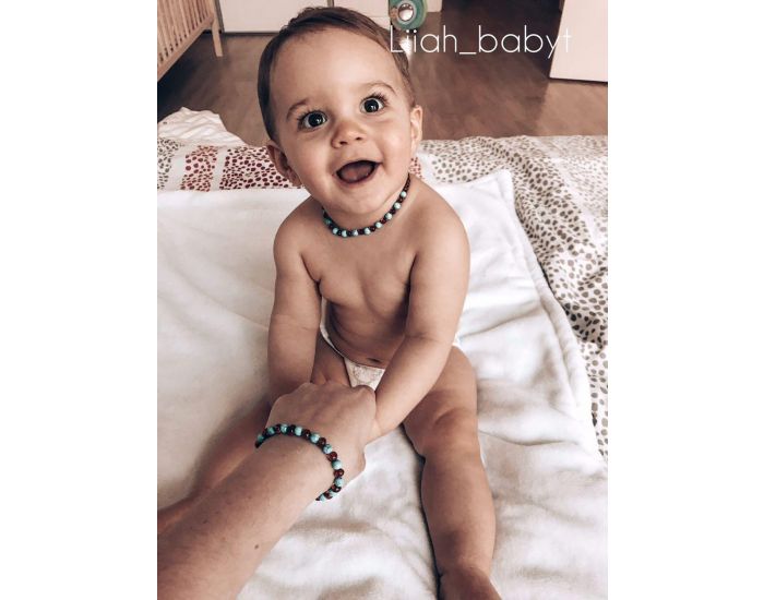 IRR�VERSIBLE Box Bracelet Adulte et Collier B�b� - Ambre et Pierres Naturelles (10)