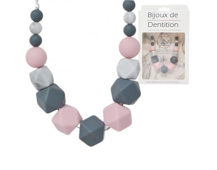 IRR�VERSIBLE Collier d'Allaitement ou de Portage - Silicone et Bois G�om�trique (1)