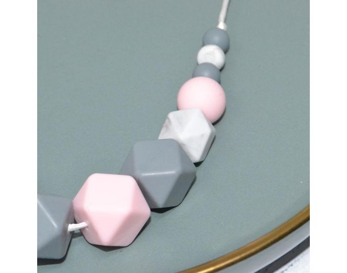 IRR�VERSIBLE Collier d'Allaitement ou de Portage - Silicone et Bois G�om�trique (4)