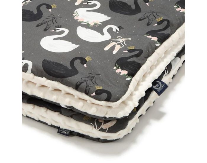 SEVIRA KIDS Couverture bb double face coton et Minky - Collection Black Swan (1)