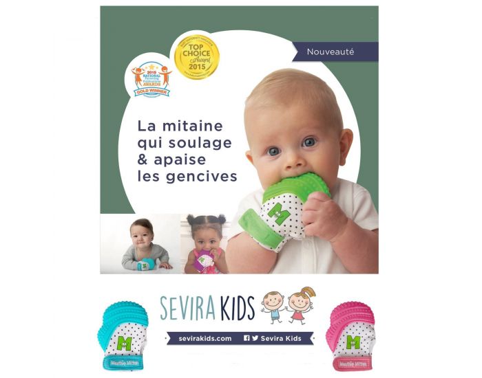 SEVIRA KIDS Moufle mitaine de dentition en silicone Gris (12)