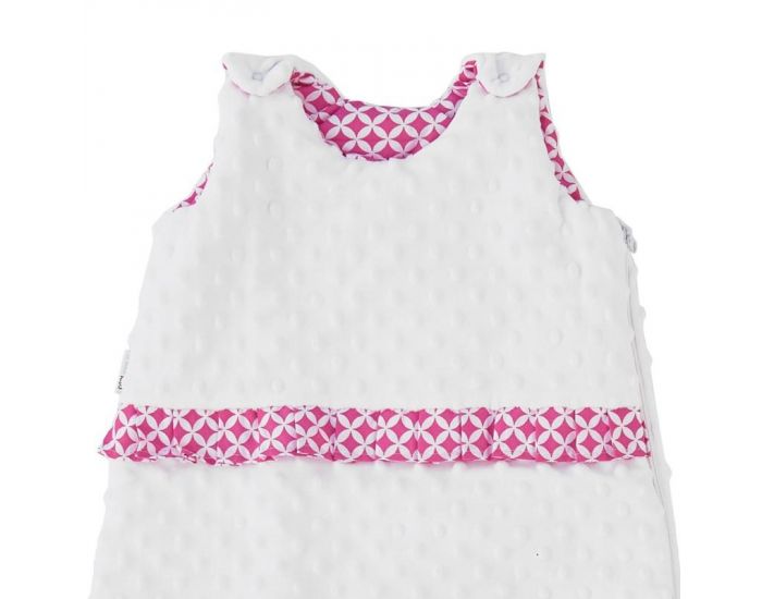 SEVIRA KIDS Gigoteuse turbulette bb en minky doux - Blanc Rose (1)