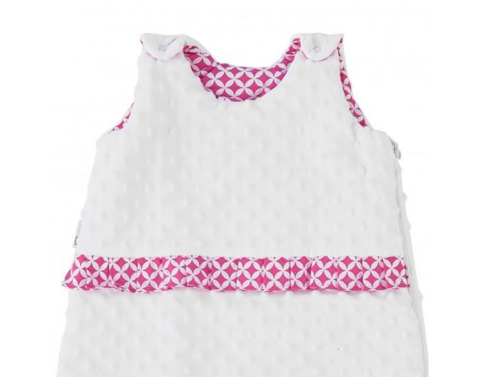 SEVIRA KIDS Gigoteuse turbulette bb en minky doux - Blanc Rose (13)
