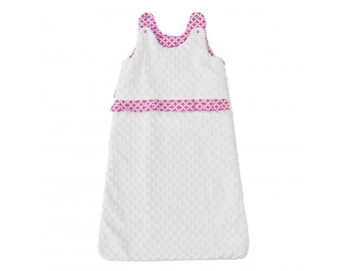 SEVIRA KIDS Gigoteuse turbulette bb en minky doux - Blanc Rose (16)