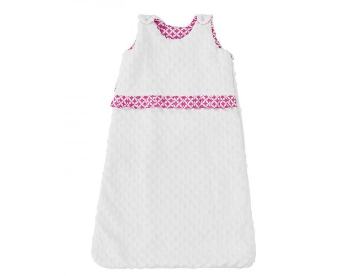 SEVIRA KIDS Gigoteuse turbulette bb en minky doux - Blanc Rose (6)