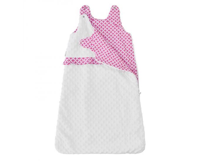 SEVIRA KIDS Gigoteuse turbulette bb en minky doux - Blanc Rose (8)