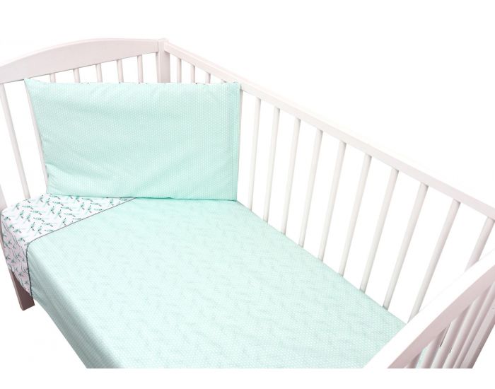 SEVIRA KIDS Parure de lit bb avec tour de lit design rversible - Alouette Vert menthe Vert menthe (11)